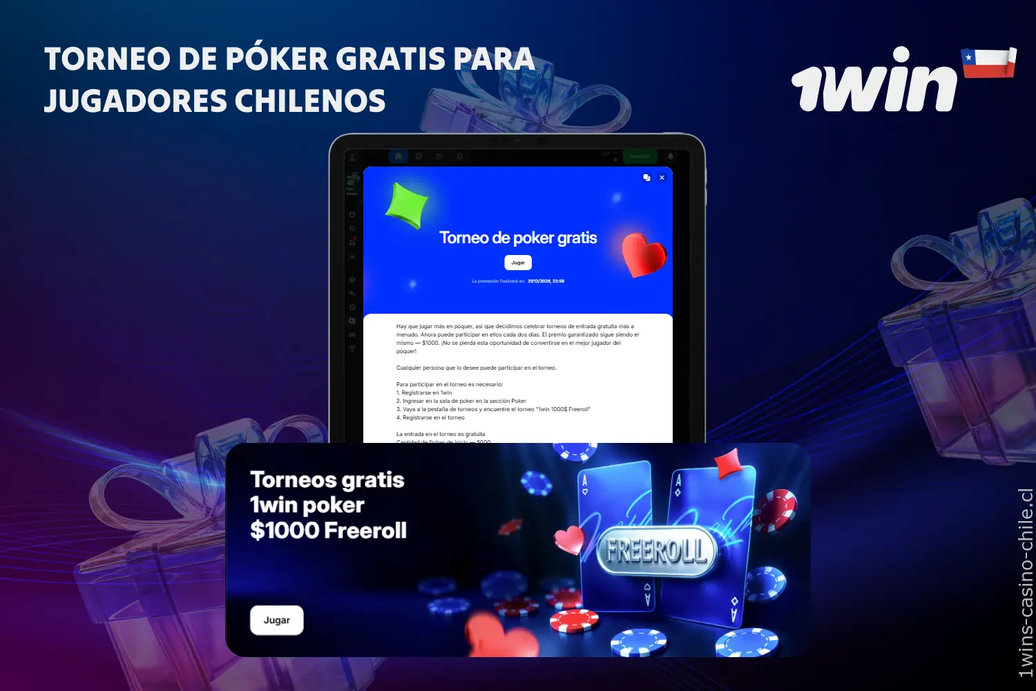 Participar en torneos de póker sin costo en 1win permite competir y ganar recompensas reales